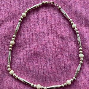 Elegant Silver and Pearl Necklace